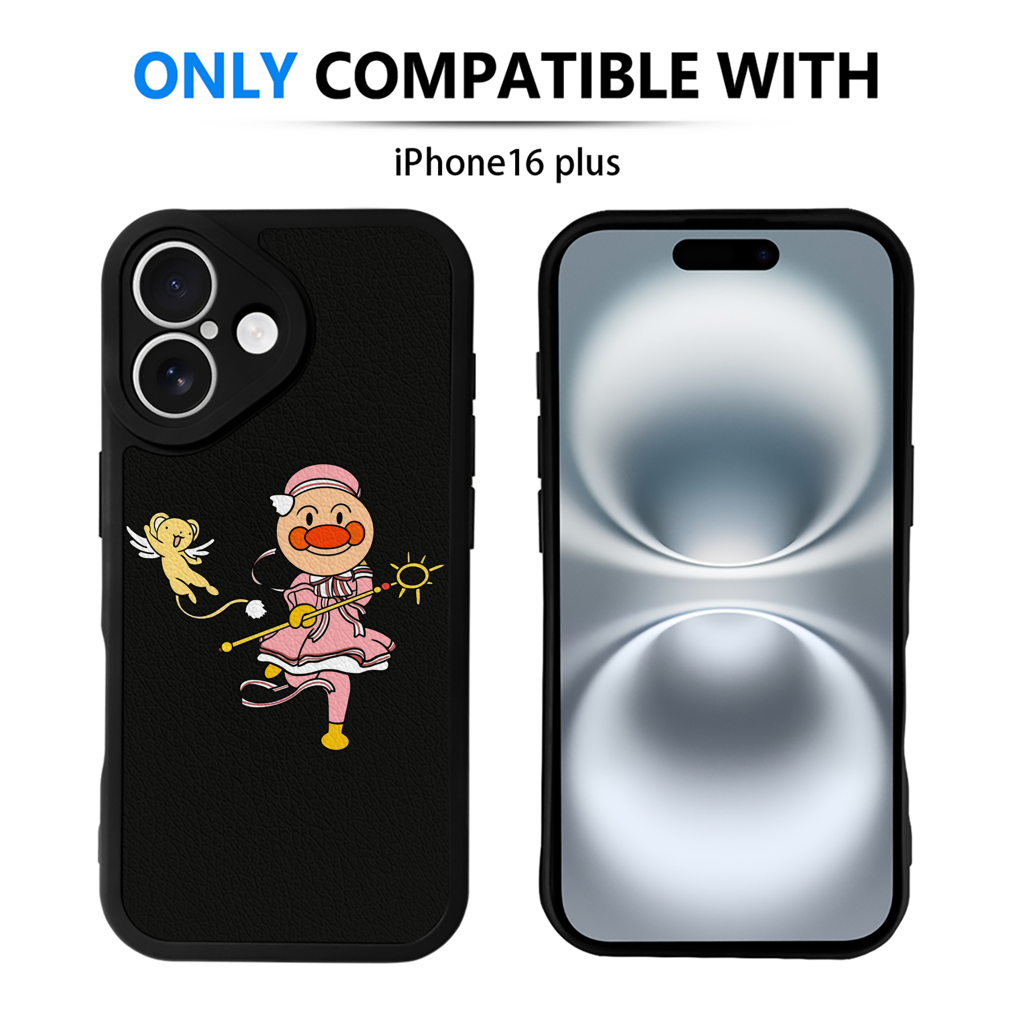 （画像用） アンパンマン Anpanman 【iPhone 16シリーズ対応】シリコンスマホケース（レザー調） 材質：シリコン